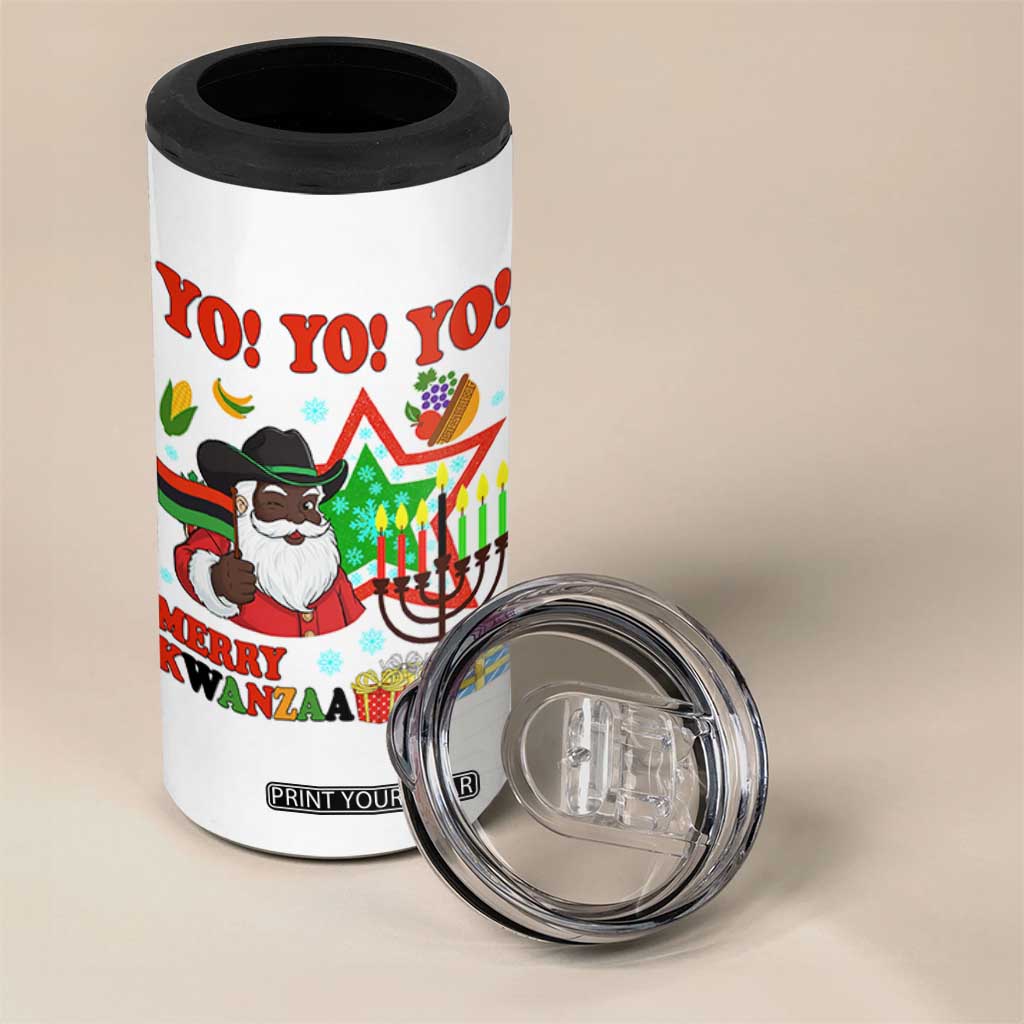 Merry Kwanzaa Black Santa Cowboy 4 in 1 Can Cooler Tumbler African Heritage Celebration Gift TS12 Print Your Wear