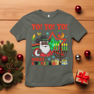 Merry Kwanzaa Black Santa Cowboy T Shirt African Heritage Celebration Gift TS12 Military Green Print Your Wear