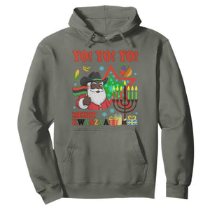 Merry Kwanzaa Black Santa Cowboy Hoodie African Heritage Celebration Gift TS12 Military Green Print Your Wear