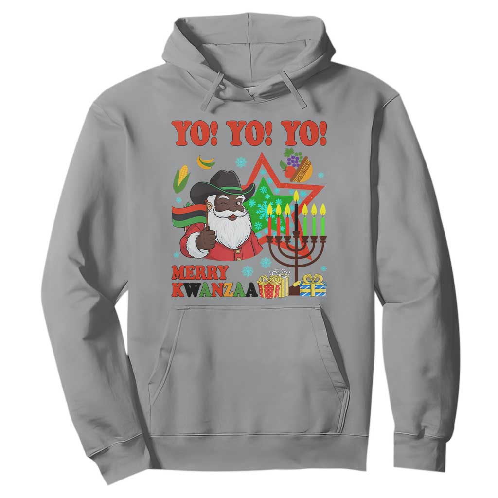 Merry Kwanzaa Black Santa Cowboy Hoodie African Heritage Celebration Gift TS12 Sport Gray Print Your Wear