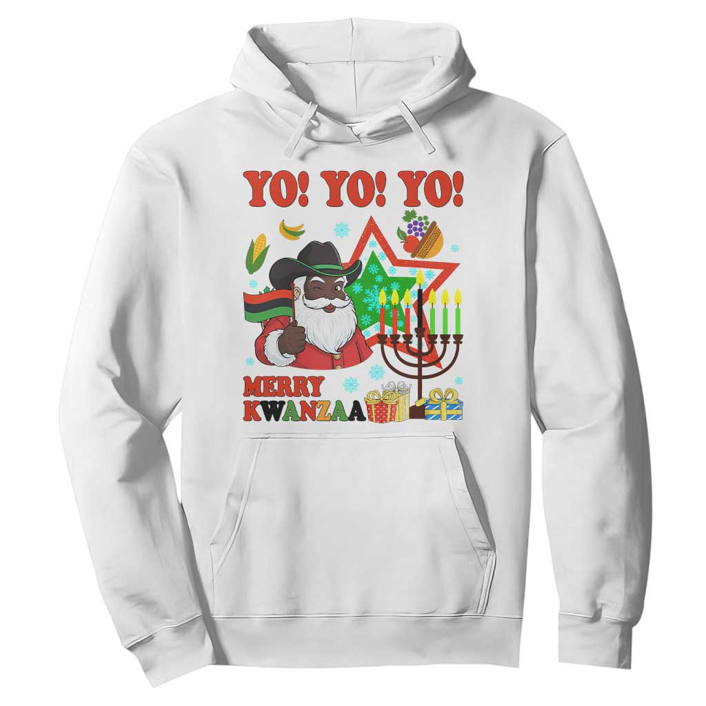 Merry Kwanzaa Black Santa Cowboy Hoodie African Heritage Celebration Gift TS12 White Print Your Wear