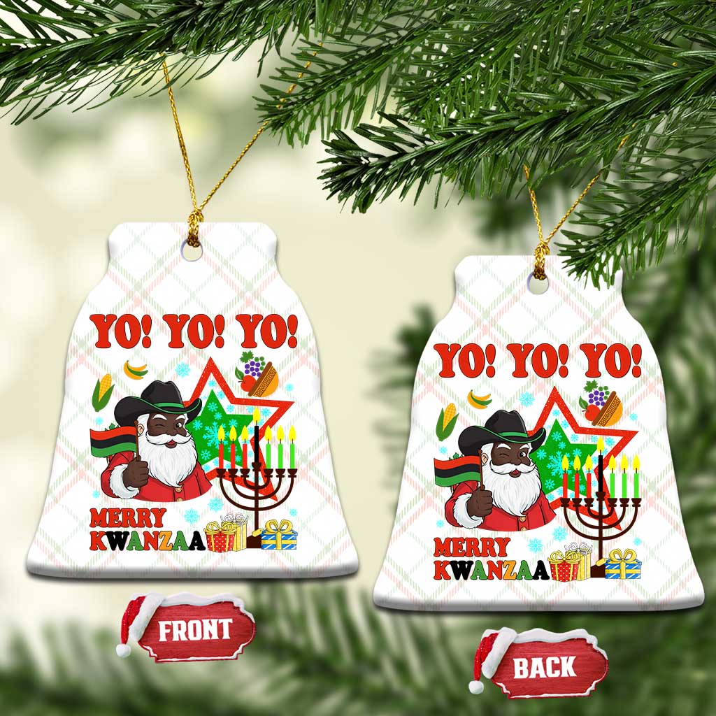 Merry Kwanzaa Black Santa Cowboy Ceramic Ornament African Heritage Celebration Gift TS12 Print Your Wear