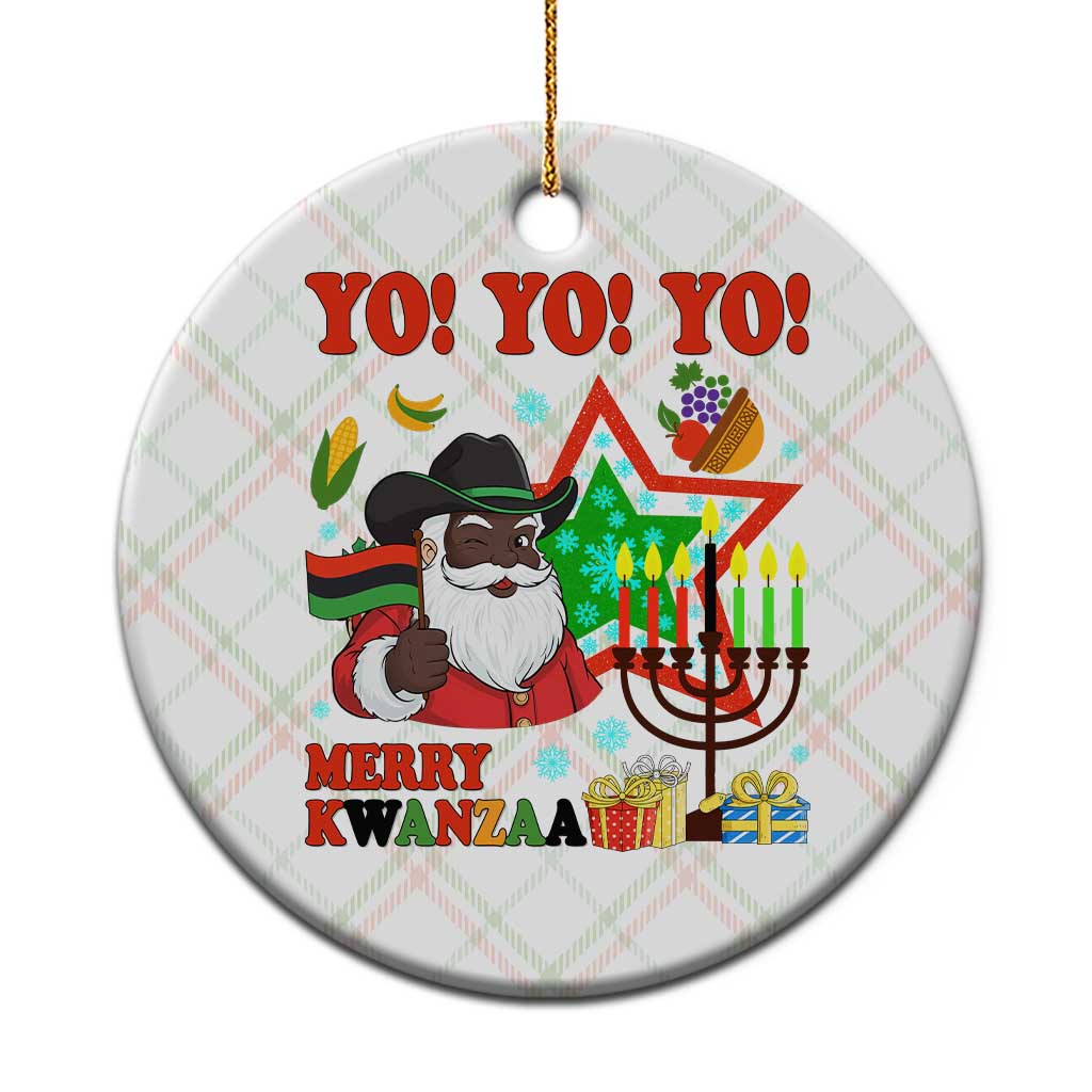 Merry Kwanzaa Black Santa Cowboy Ceramic Ornament African Heritage Celebration Gift TS12 1pc Christmas Plaid Print Your Wear