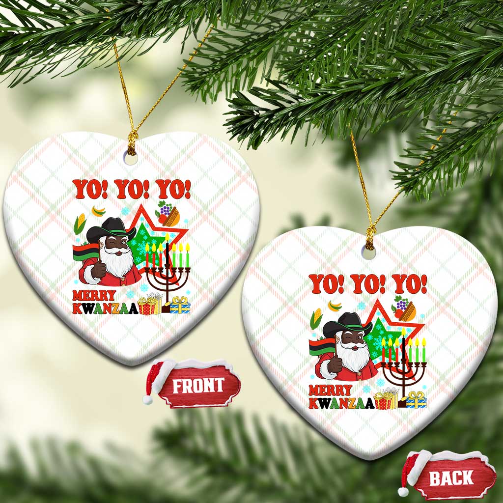 Merry Kwanzaa Black Santa Cowboy Ceramic Ornament African Heritage Celebration Gift TS12 Print Your Wear