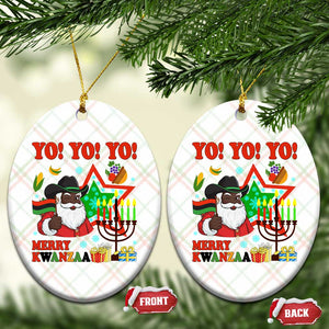 Merry Kwanzaa Black Santa Cowboy Ceramic Ornament African Heritage Celebration Gift TS12 Print Your Wear