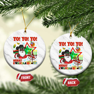 Merry Kwanzaa Black Santa Cowboy Ceramic Ornament African Heritage Celebration Gift TS12 1pc White Marble Print Your Wear