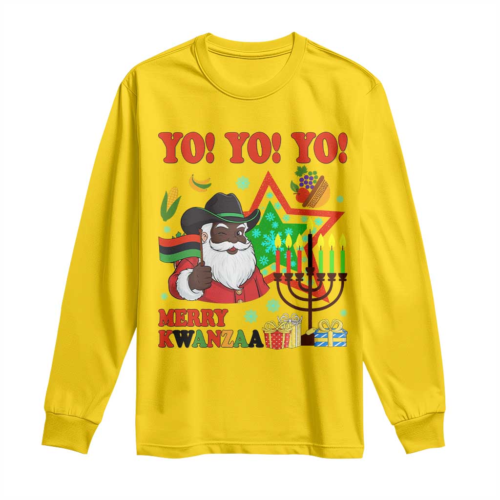 Merry Kwanzaa Black Santa Cowboy Long Sleeve Shirt African Heritage Celebration Gift TS12 Daisy Print Your Wear