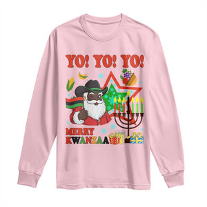 Merry Kwanzaa Black Santa Cowboy Long Sleeve Shirt African Heritage Celebration Gift TS12 Light Pink Print Your Wear