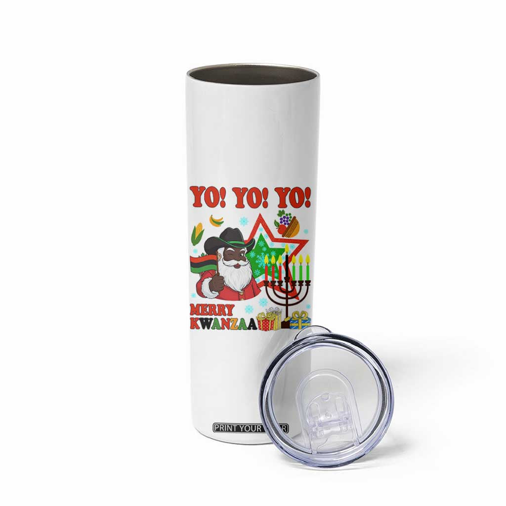 Merry Kwanzaa Black Santa Cowboy Skinny Tumbler African Heritage Celebration Gift TS12 Print Your Wear