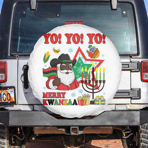 Merry Kwanzaa Black Santa Cowboy Spare Tire Cover African Heritage Celebration Gift TS12 No hole White Print Your Wear