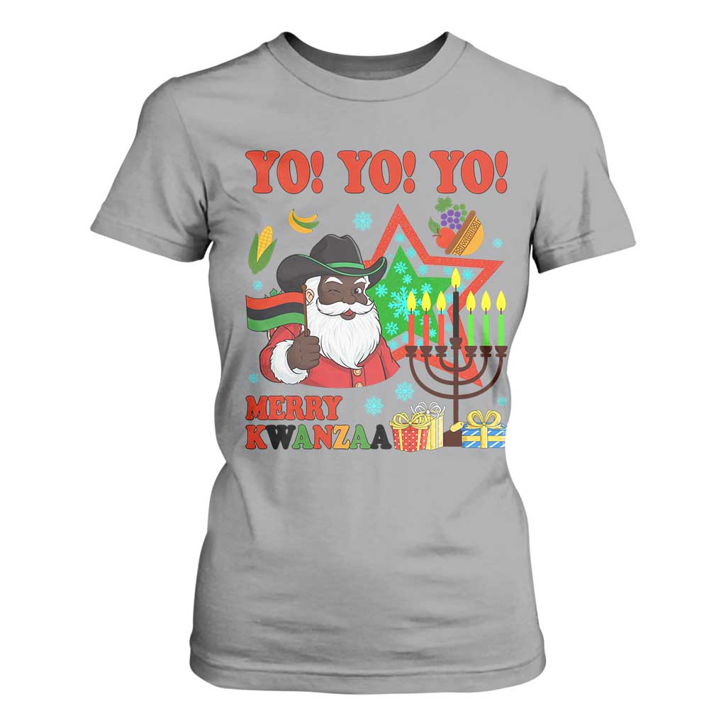 Merry Kwanzaa Black Santa Cowboy T Shirt For Women African Heritage Celebration Gift TS12 Sport Gray Print Your Wear