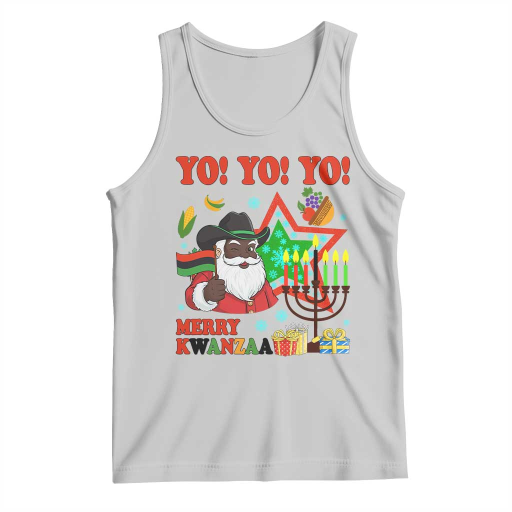 Merry Kwanzaa Black Santa Cowboy Tank Top African Heritage Celebration Gift TS12 Ash Print Your Wear