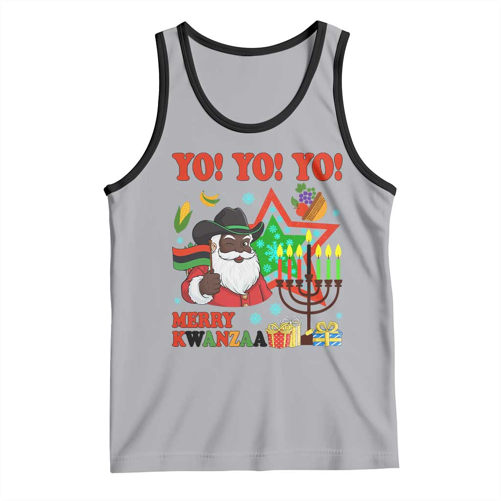 Merry Kwanzaa Black Santa Cowboy Tank Top African Heritage Celebration Gift TS12 Athletic Heather Black Print Your Wear