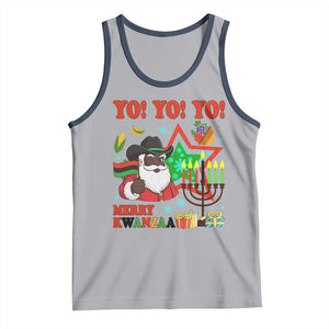 Merry Kwanzaa Black Santa Cowboy Tank Top African Heritage Celebration Gift TS12 Athletic Heather Navy Print Your Wear