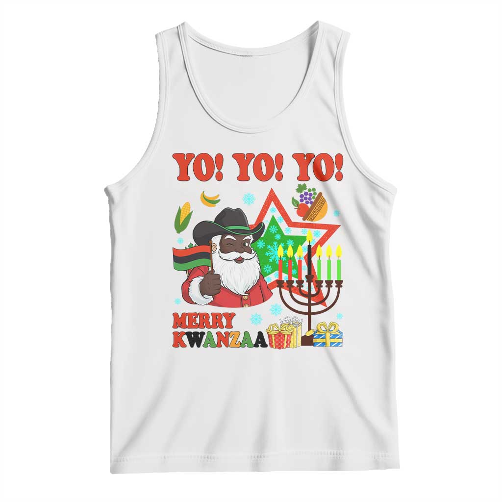 Merry Kwanzaa Black Santa Cowboy Tank Top African Heritage Celebration Gift TS12 White Print Your Wear