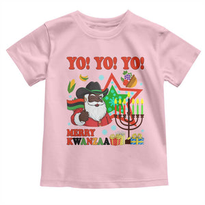 Merry Kwanzaa Black Santa Cowboy Toddler T Shirt African Heritage Celebration Gift TS12 Light Pink Print Your Wear