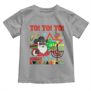 Merry Kwanzaa Black Santa Cowboy Toddler T Shirt African Heritage Celebration Gift TS12 Sport Gray Print Your Wear