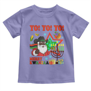 Merry Kwanzaa Black Santa Cowboy Toddler T Shirt African Heritage Celebration Gift TS12 Violet Print Your Wear