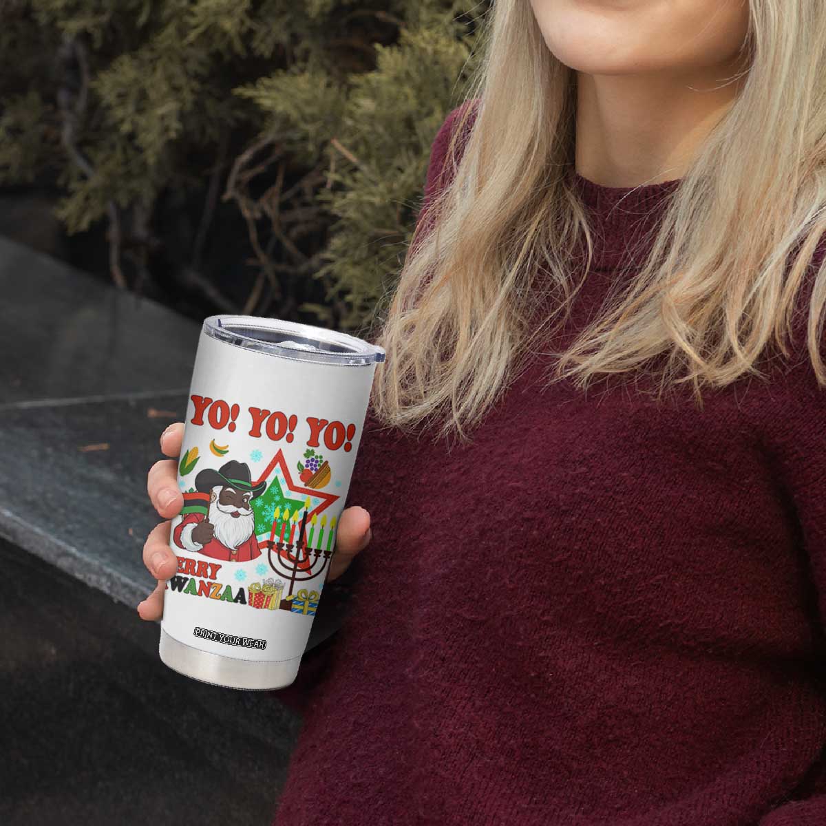 Merry Kwanzaa Black Santa Cowboy Tumbler Cup African Heritage Celebration Gift TS12 Print Your Wear