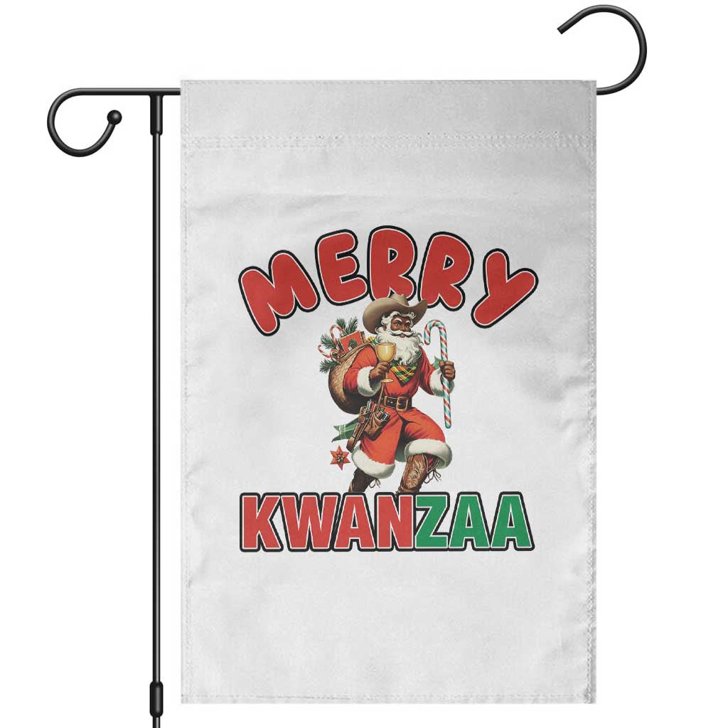 Merry Kwanzaa Cowboy Black Santa Garden Flag African American Christmas Gift TS12 White Print Your Wear