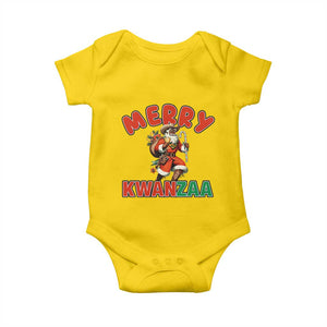 Merry Kwanzaa Cowboy Black Santa Baby Onesie African American Christmas Gift - Print Your Wear