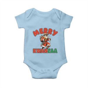 Merry Kwanzaa Cowboy Black Santa Baby Onesie African American Christmas Gift - Print Your Wear
