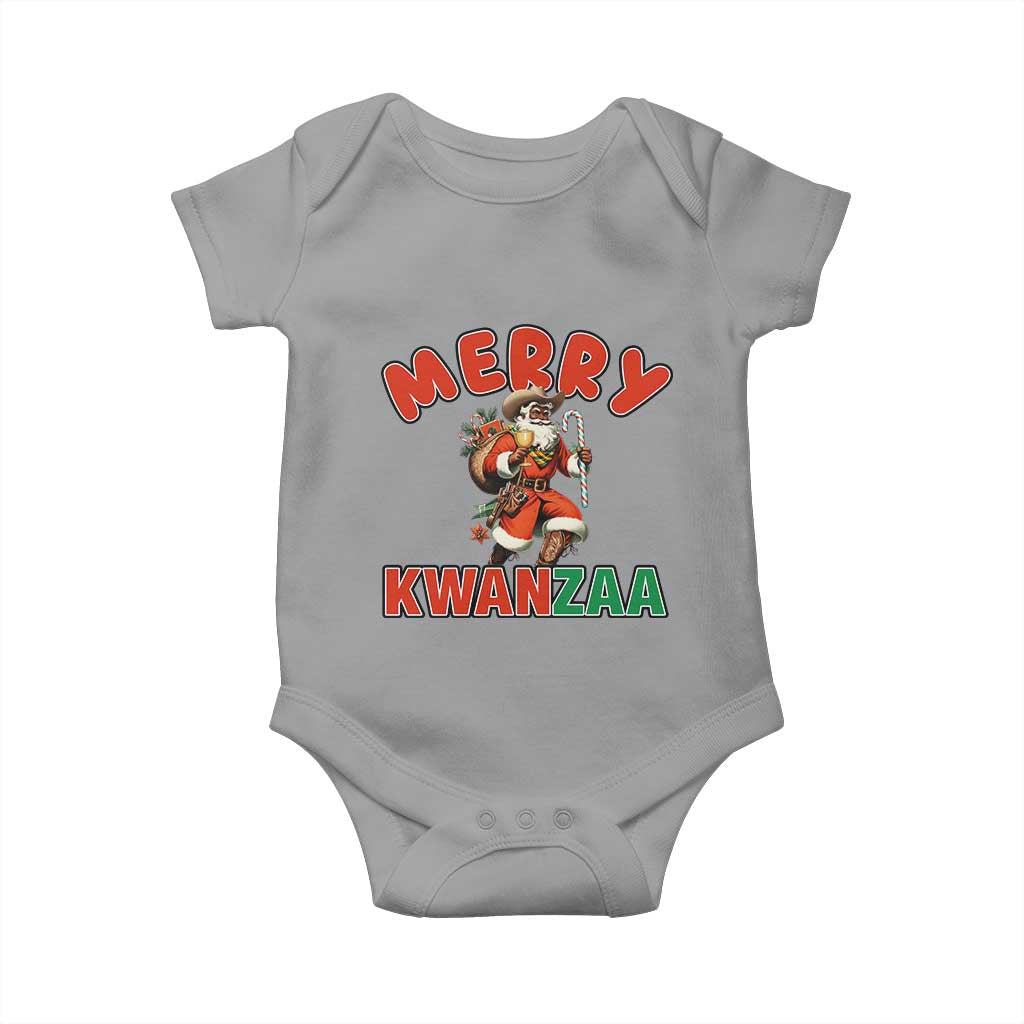 Merry Kwanzaa Cowboy Black Santa Baby Onesie African American Christmas Gift TS12 Sport Gray Print Your Wear