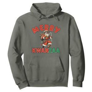 Merry Kwanzaa Cowboy Black Santa Hoodie African American Christmas Gift TS12 Military Green Print Your Wear