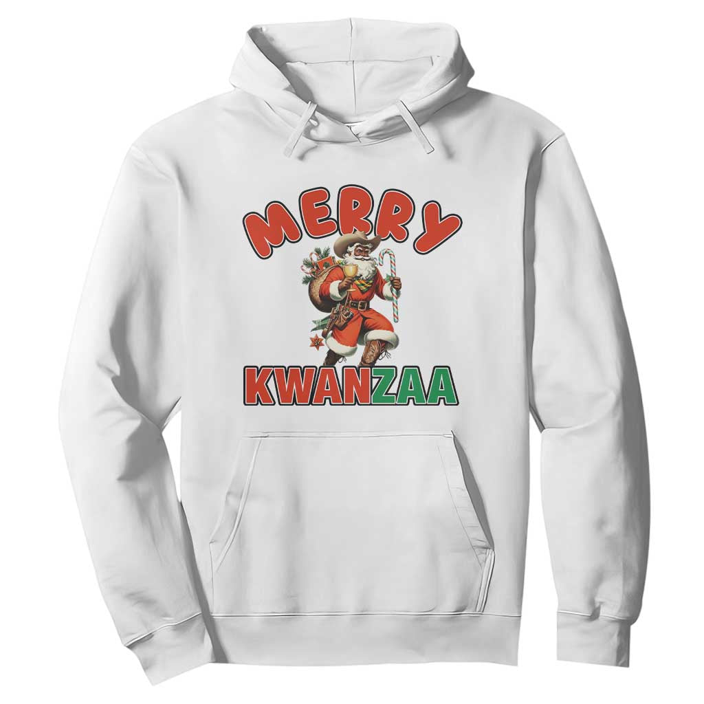 Merry Kwanzaa Cowboy Black Santa Hoodie African American Christmas Gift TS12 White Print Your Wear