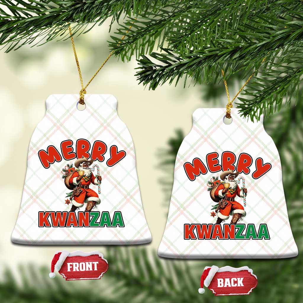 Merry Kwanzaa Cowboy Black Santa Ceramic Ornament African American Christmas Gift TS12 Print Your Wear
