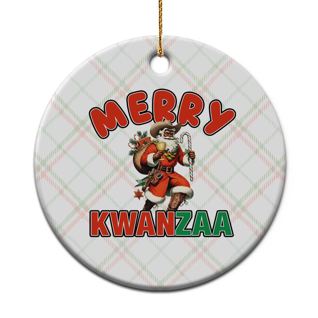 Merry Kwanzaa Cowboy Black Santa Ceramic Ornament African American Christmas Gift TS12 1pc Christmas Plaid Print Your Wear