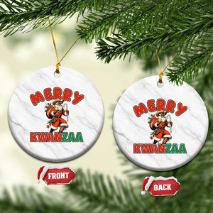 Merry Kwanzaa Cowboy Black Santa Ceramic Ornament African American Christmas Gift TS12 1pc White Marble Print Your Wear