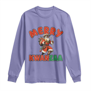 Merry Kwanzaa Cowboy Black Santa Long Sleeve Shirt African American Christmas Gift TS12 Violet Print Your Wear