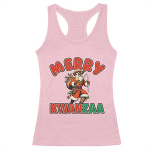 Merry Kwanzaa Cowboy Black Santa Racerback Tank Top African American Christmas Gift TS12 Light Pink Print Your Wear