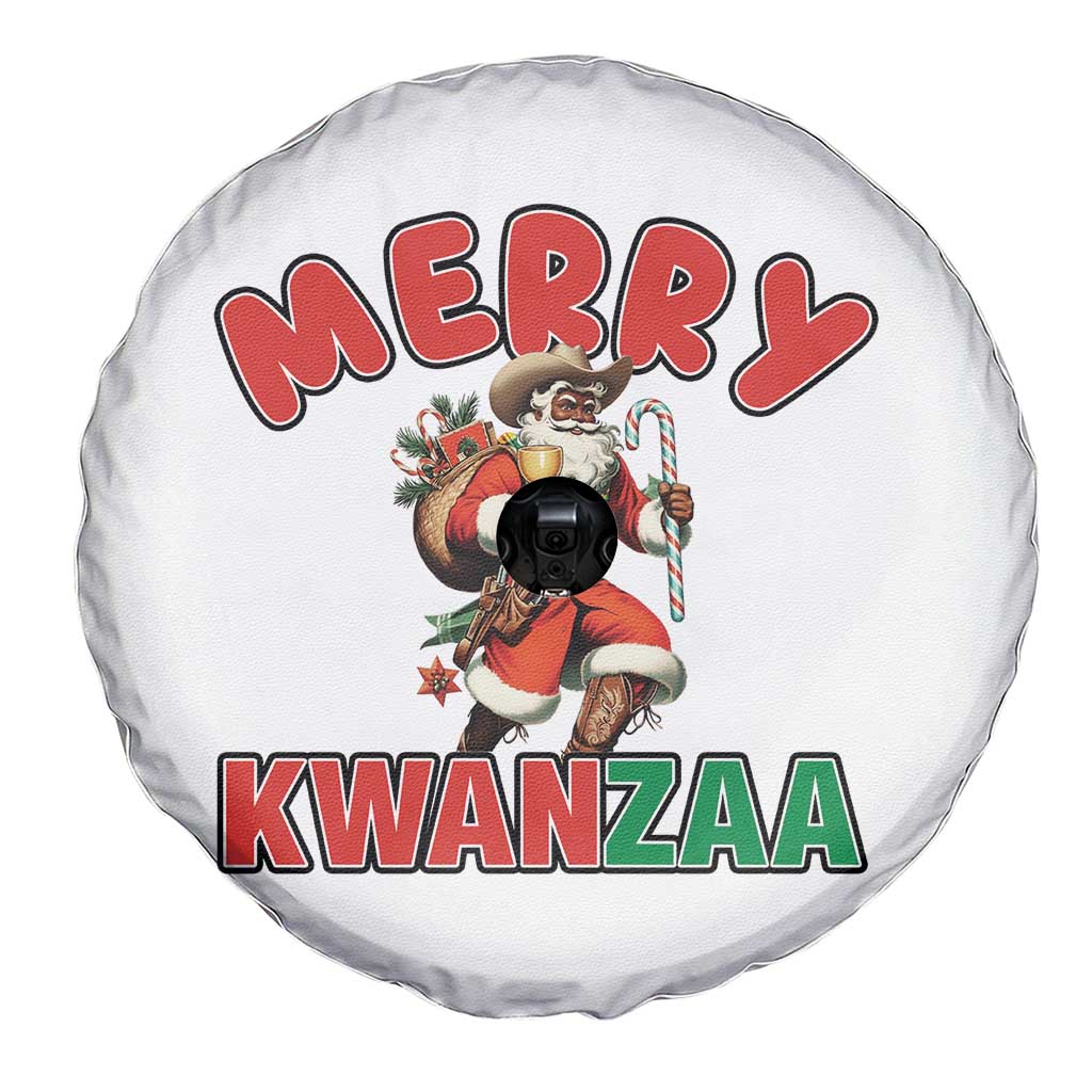 Merry Kwanzaa Cowboy Black Santa Spare Tire Cover African American Christmas Gift TS12 Print Your Wear