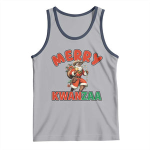 Merry Kwanzaa Cowboy Black Santa Tank Top African American Christmas Gift TS12 Athletic Heather Navy Print Your Wear