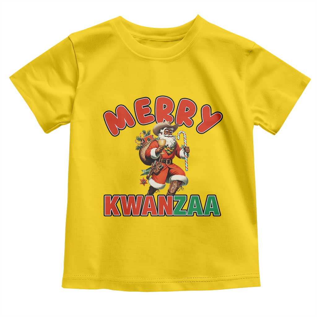 Merry Kwanzaa Cowboy Black Santa Toddler T Shirt African American Christmas Gift TS12 Daisy Print Your Wear