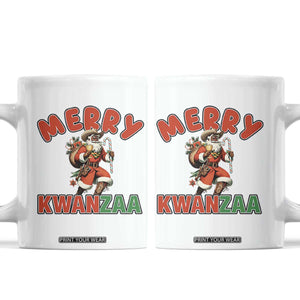Merry Kwanzaa Cowboy Black Santa Coffee Mug African American Christmas Gift TS12 White Print Your Wear