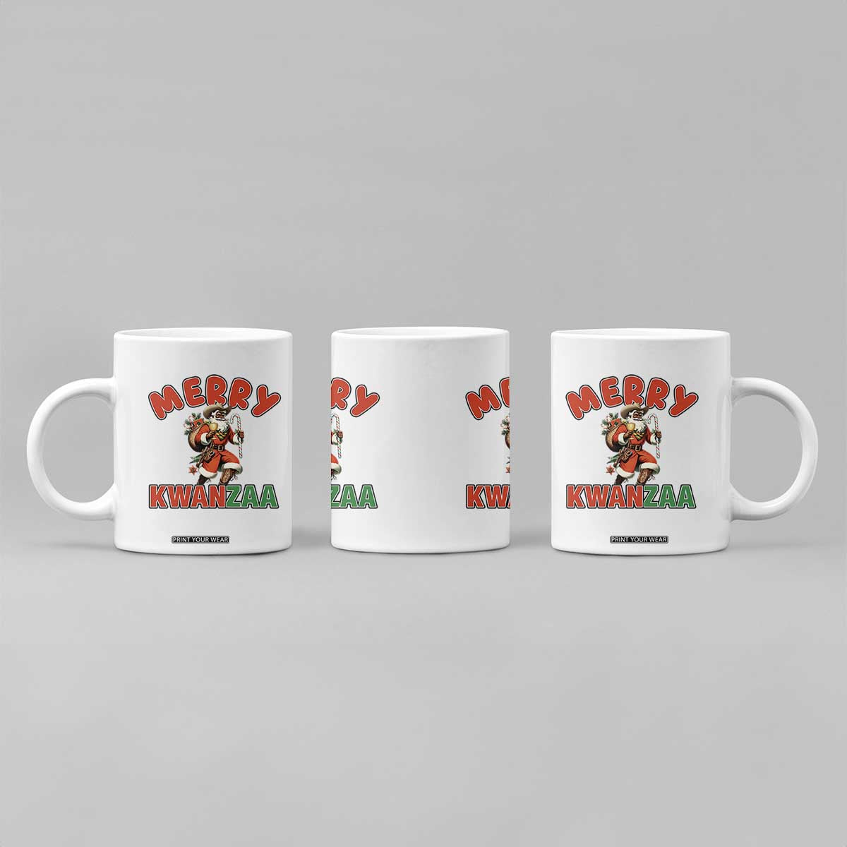 Merry Kwanzaa Cowboy Black Santa Coffee Mug African American Christmas Gift TS12 Print Your Wear
