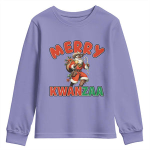Merry Kwanzaa Cowboy Black Santa Youth Sweatshirt African American Christmas Gift TS12 Violet Print Your Wear
