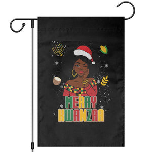 Merry Kwanzaa African American Girl Santa Hat Garden Flag Christmas Gift TS12 Black Print Your Wear