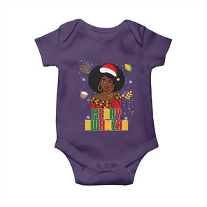 Merry Kwanzaa African American Girl Santa Hat Baby Onesie Christmas Gift TS12 Purple Print Your Wear