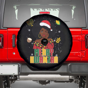 Merry Kwanzaa African American Girl Santa Hat Spare Tire Cover Christmas Gift TS12 Black Print Your Wear