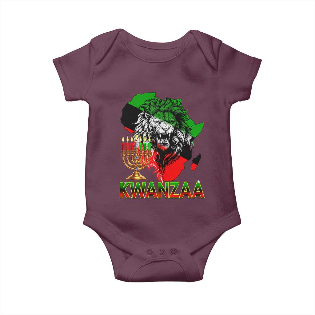 King Lion Of Africa Kwanzaa Map Baby Onesie Heritage Pride Gift TS12 Maroon Print Your Wear