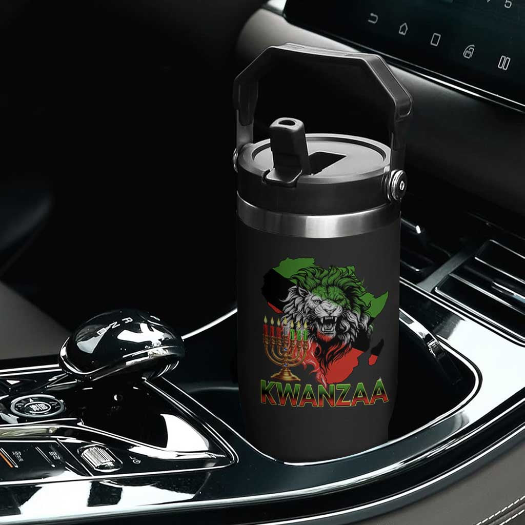 King Lion Of Africa Kwanzaa Map Flip Straw Tumbler Heritage Pride Gift TS12 Print Your Wear