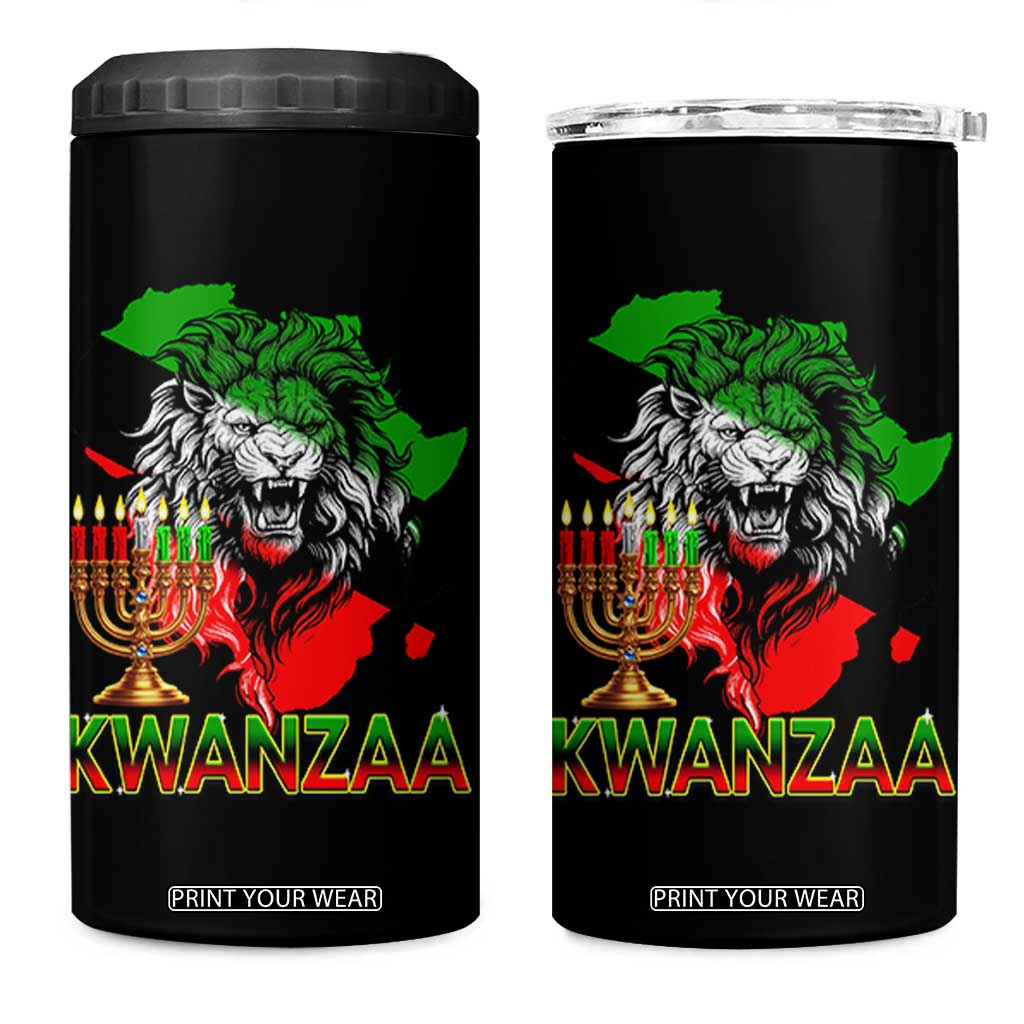 King Lion Of Africa Kwanzaa Map 4 in 1 Can Cooler Tumbler Heritage Pride Gift TS12 One Size: 16 oz Black Print Your Wear