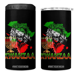 King Lion Of Africa Kwanzaa Map 4 in 1 Can Cooler Tumbler Heritage Pride Gift TS12 One Size: 16 oz Black Print Your Wear