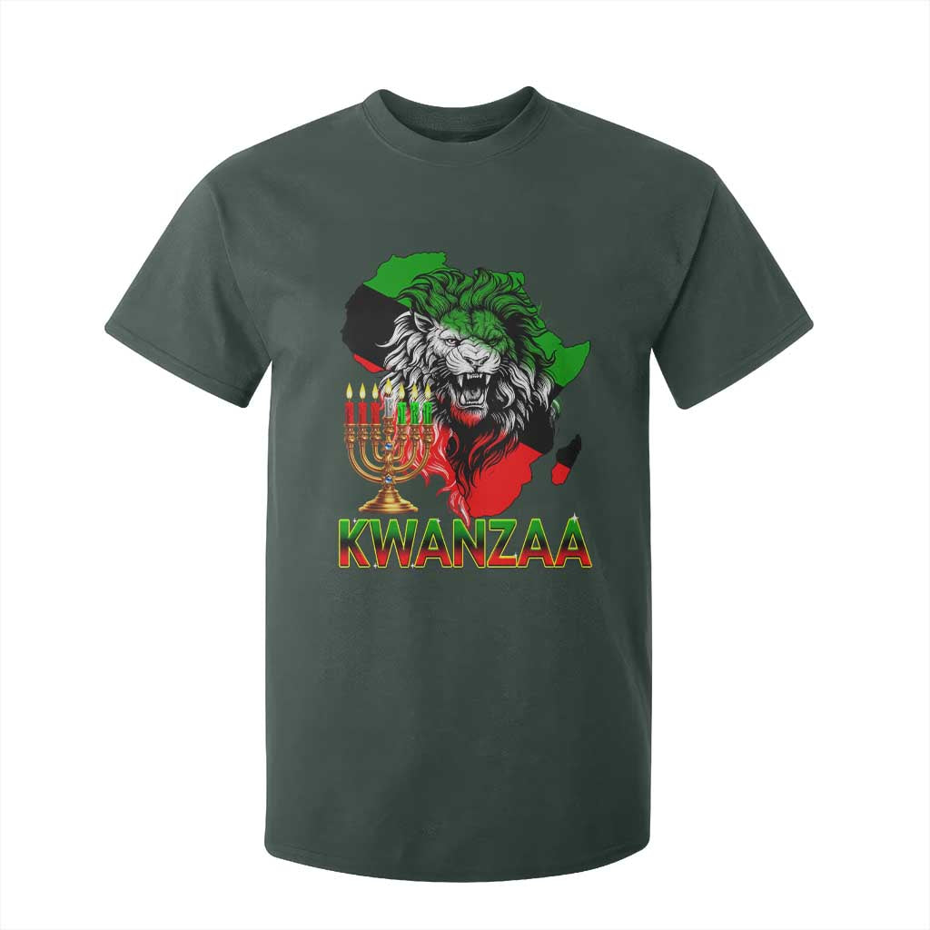 King Lion Of Africa Kwanzaa Map T Shirt For Kid Heritage Pride Gift TS12 Dark Forest Green Print Your Wear