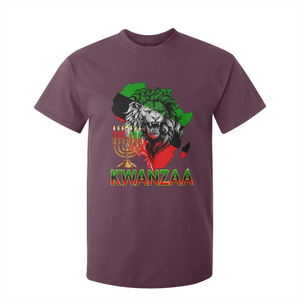 King Lion Of Africa Kwanzaa Map T Shirt For Kid Heritage Pride Gift TS12 Maroon Print Your Wear