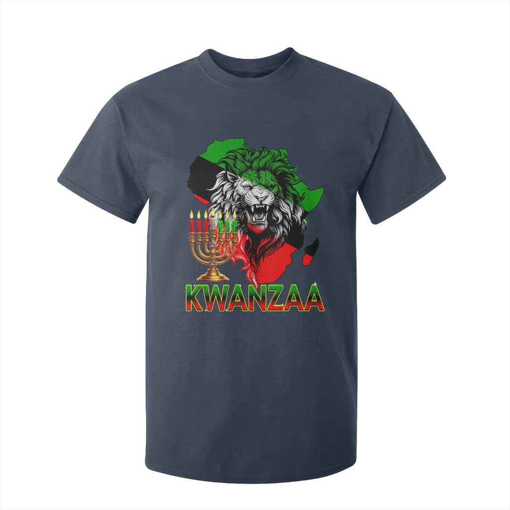 King Lion Of Africa Kwanzaa Map T Shirt For Kid Heritage Pride Gift TS12 Navy Print Your Wear